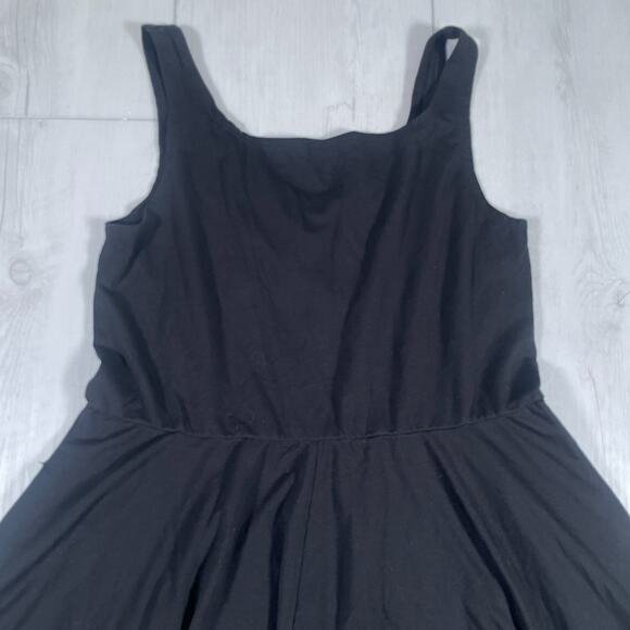 Quince Womens Large Tencel Jersey Fit & Flare Dress Black Basic Sleeveless - Picture 5 of 13